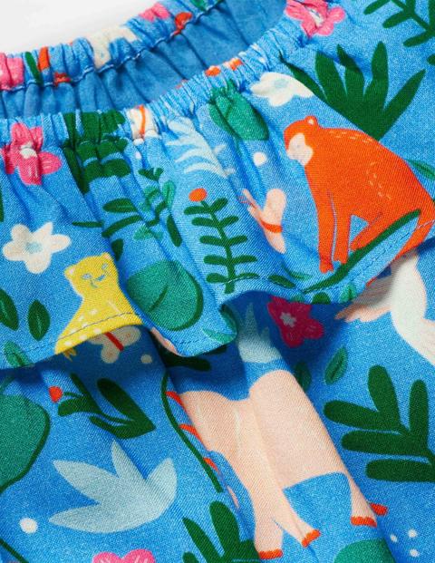 Ruffle Neck Woven Playsuit - Multi Indian Garden Ruffle Neck Woven Playsuit - Multi Indian Garden