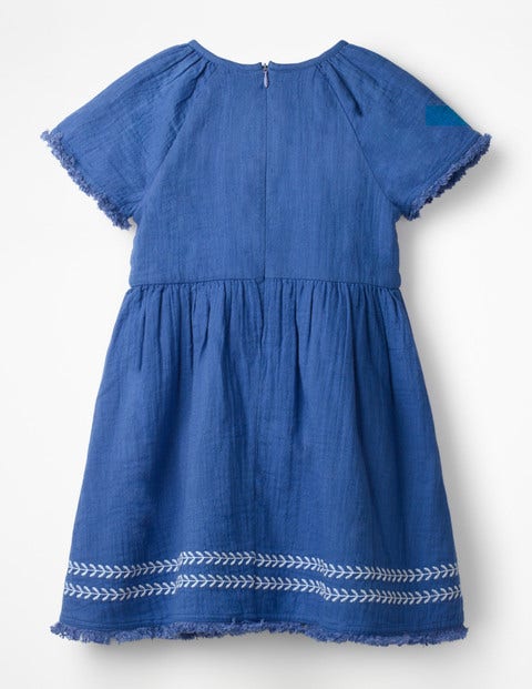 Fringe Detail Woven Dress - Duke Blue Fringe Detail Woven Dress - Duke Blue