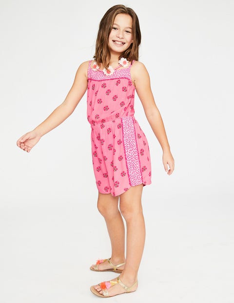 Hotchpotch Woven Playsuit - White/Pink Glo Sweet Berry Hotchpotch Woven Playsuit - White/Pink Glo Sweet Berry