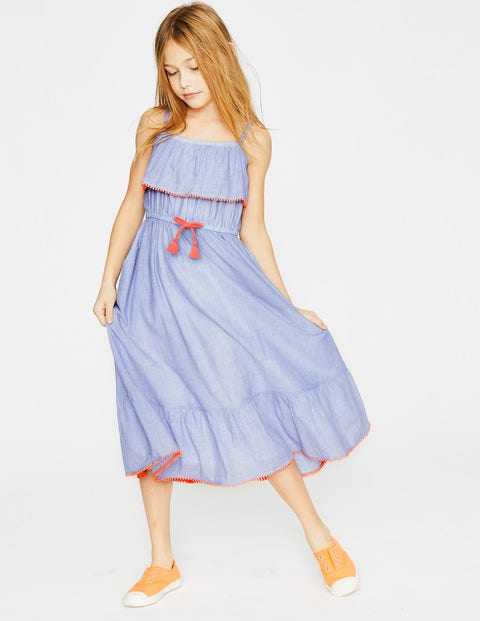 Tie-Waist Midi Dress - Chambray Tie-Waist Midi Dress - Chambray