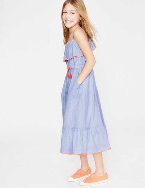 Tie-Waist Midi Dress - Chambray Tie-Waist Midi Dress - Chambray