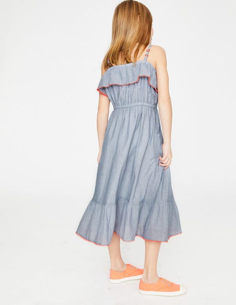 Tie-Waist Midi Dress - Chambray Tie-Waist Midi Dress - Chambray