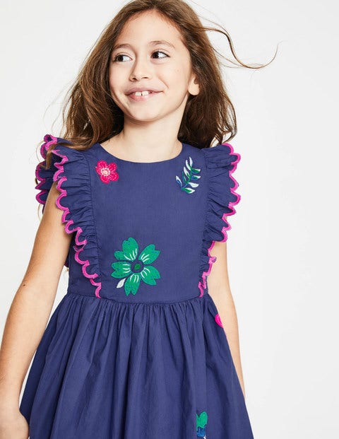 Scallop Embroidered Dress - Starboard Blue Scallop Embroidered Dress - Starboard Blue