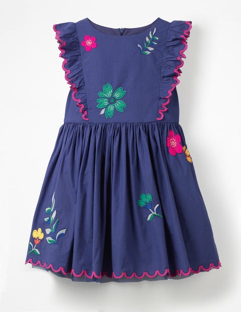 Scallop Embroidered Dress - Starboard Blue Scallop Embroidered Dress - Starboard Blue