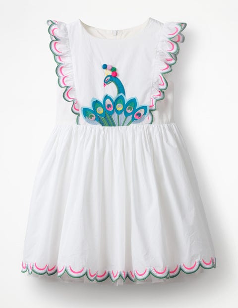 Scallop Embroidered Dress - White Scallop Embroidered Dress - White