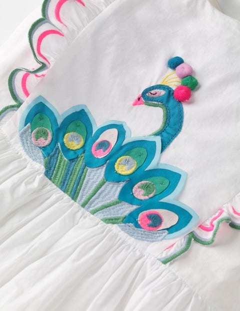 Scallop Embroidered Dress - White Scallop Embroidered Dress - White