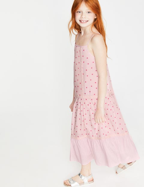 Gewebtes Sommerkleid Mit Trägern - Festivalrosa, Verstreute Sterne Gewebtes Sommerkleid Mit Trägern - Festivalrosa, Verstreute Sterne