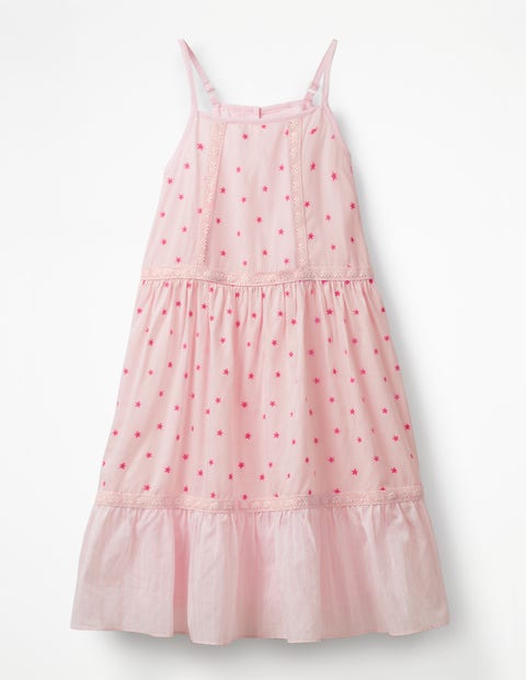Gewebtes Sommerkleid Mit Trägern - Festivalrosa, Verstreute Sterne Gewebtes Sommerkleid Mit Trägern - Festivalrosa, Verstreute Sterne