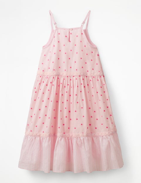 Gewebtes Sommerkleid Mit Trägern - Festivalrosa, Verstreute Sterne Gewebtes Sommerkleid Mit Trägern - Festivalrosa, Verstreute Sterne