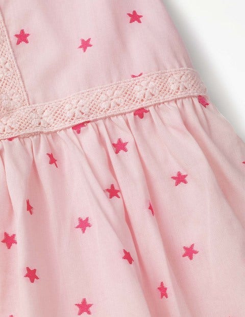 Gewebtes Sommerkleid Mit Trägern - Festivalrosa, Verstreute Sterne Gewebtes Sommerkleid Mit Trägern - Festivalrosa, Verstreute Sterne