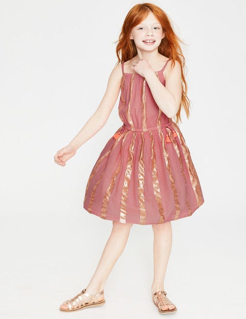 Shimmer Stripe Dress - Vintage Tea Rose Pink Shimmer Stripe Dress - Vintage Tea Rose Pink
