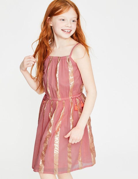 Shimmer Stripe Dress - Vintage Tea Rose Pink Shimmer Stripe Dress - Vintage Tea Rose Pink