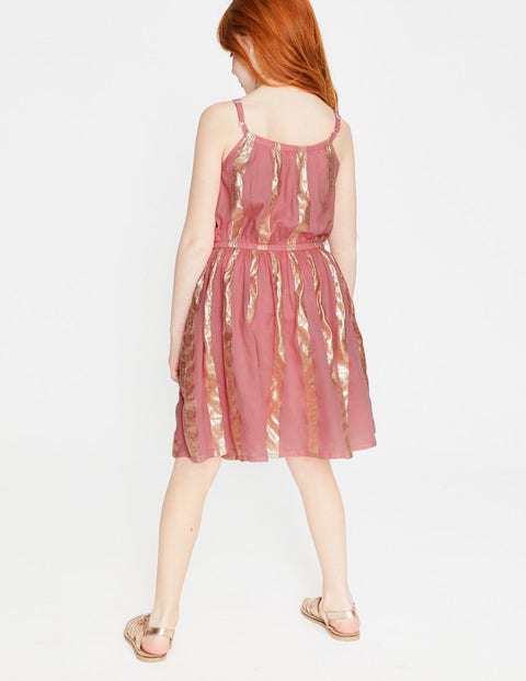 Shimmer Stripe Dress - Vintage Tea Rose Pink Shimmer Stripe Dress - Vintage Tea Rose Pink