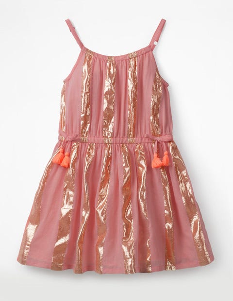 Shimmer Stripe Dress - Vintage Tea Rose Pink Shimmer Stripe Dress - Vintage Tea Rose Pink