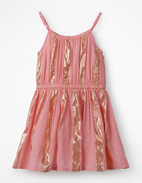 Shimmer Stripe Dress - Vintage Tea Rose Pink Shimmer Stripe Dress - Vintage Tea Rose Pink