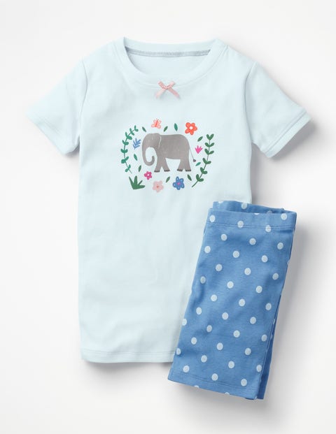 Fun Short John Pyjamas - Lake Blue Elephant Fun Short John Pyjamas - Lake Blue Elephant