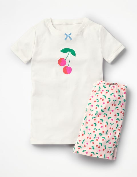 Fun Short John Pyjamas - Parisian Pink Cherries Fun Short John Pyjamas - Parisian Pink Cherries
