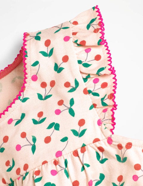 Jerseyschlafanzug-Set Mit Rüschen - Parisrosa, Kirschen Jerseyschlafanzug-Set Mit Rüschen - Parisrosa, Kirschen
