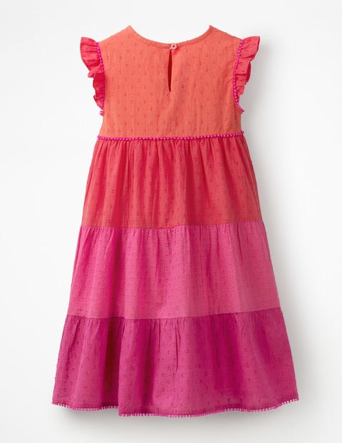 Embellished Midi Dress - Tropical Coral Colourblock Embellished Midi Dress - Tropical Coral Colourblock