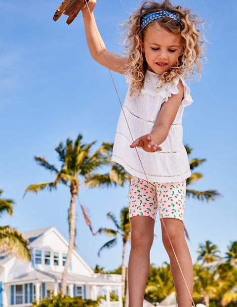 Jersey Knee Shorts - Parisian Pink Cherries Jersey Knee Shorts - Parisian Pink Cherries
