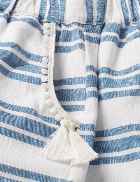 Tassel Detail Shorts - Elizabethan Blue/White Stripe Tassel Detail Shorts - Elizabethan Blue/White Stripe