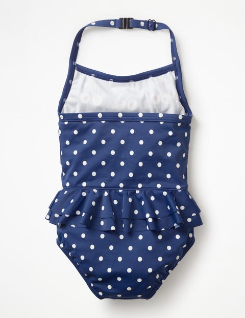 Halterneck Appliqué Swimsuit - Deep Sea Blue Cherries Halterneck Appliqué Swimsuit - Deep Sea Blue Cherries