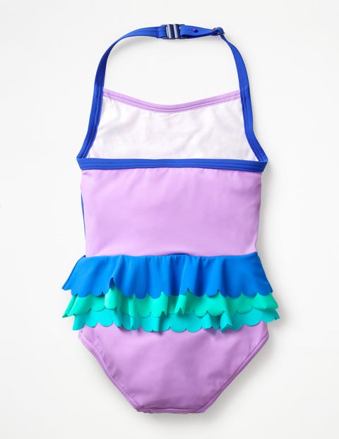 Halterneck Appliqué Swimsuit - New Lavender Peacock Halterneck Appliqué Swimsuit - New Lavender Peacock