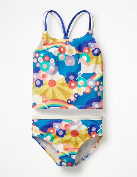 Knot-Back Tankini Set - Multi Unicorn Sky Knot-Back Tankini Set - Multi Unicorn Sky