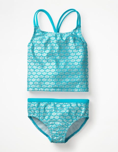Knot-Back Tankini Set - Aqua Jade Mermaid Sparkle Knot-Back Tankini Set - Aqua Jade Mermaid Sparkle