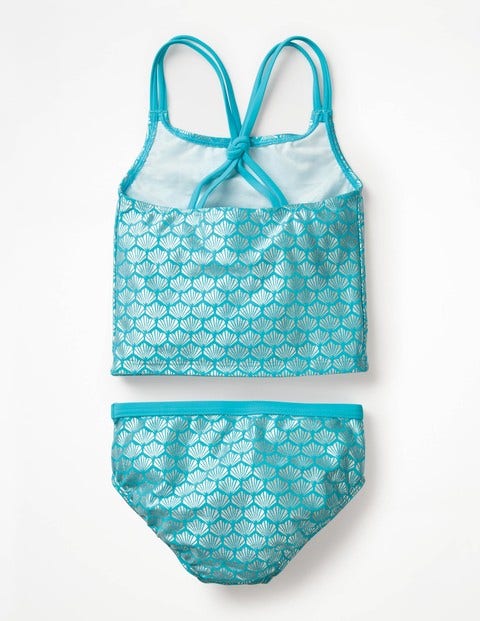Knot-Back Tankini Set - Aqua Jade Mermaid Sparkle Knot-Back Tankini Set - Aqua Jade Mermaid Sparkle