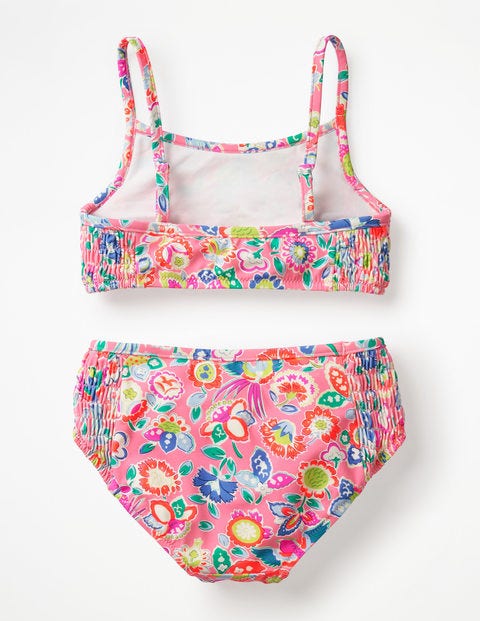 Smocked Bikini Set - Neon Pink Tropical Paisley Smocked Bikini Set - Neon Pink Tropical Paisley