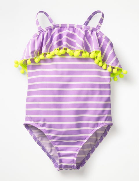 Ruffle Swimsuit - New Lavender Purple/Ivory Ruffle Swimsuit - New Lavender Purple/Ivory