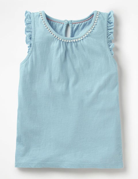 Flutter Sleeve Jersey Top - Mineral Blue Flutter Sleeve Jersey Top - Mineral Blue