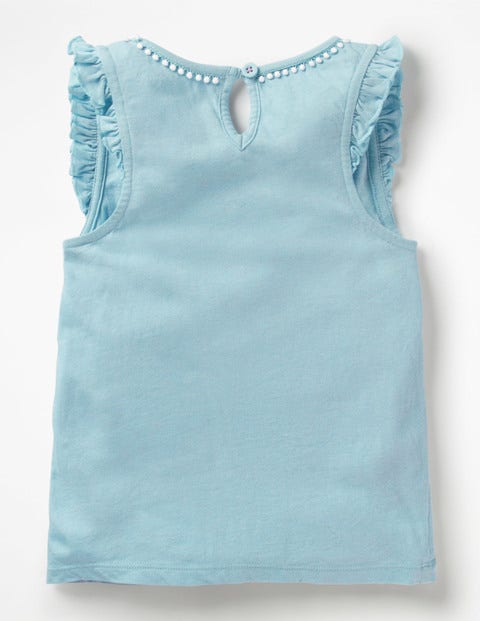 Flutter Sleeve Jersey Top - Mineral Blue Flutter Sleeve Jersey Top - Mineral Blue