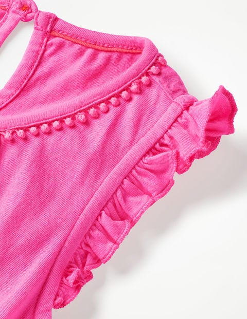 Flutter Sleeve Jersey Top - Festival Pink Flutter Sleeve Jersey Top - Festival Pink