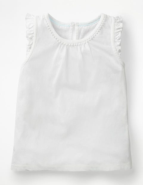 Flutter Sleeve Jersey Top - White Flutter Sleeve Jersey Top - White