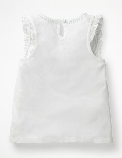 Flutter Sleeve Jersey Top - White Flutter Sleeve Jersey Top - White
