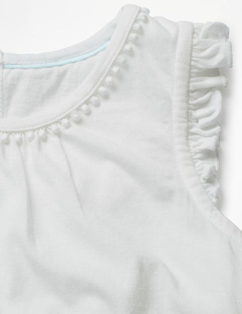 Flutter Sleeve Jersey Top - White Flutter Sleeve Jersey Top - White