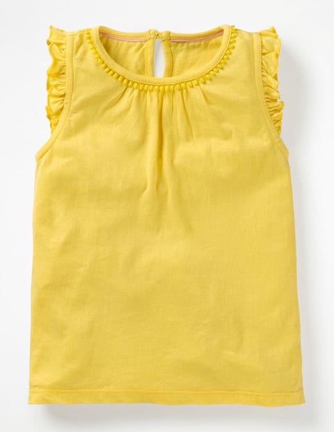 Flutter Sleeve Jersey Top - Sweetcorn Yellow Flutter Sleeve Jersey Top - Sweetcorn Yellow