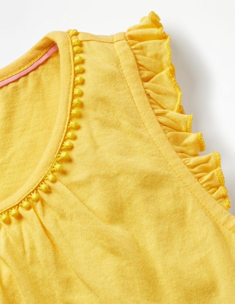 Flutter Sleeve Jersey Top - Sweetcorn Yellow Flutter Sleeve Jersey Top - Sweetcorn Yellow