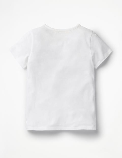 Patchwork Appliqué T-Shirt - White Butterfly Patchwork Appliqué T-Shirt - White Butterfly