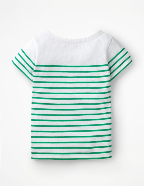 Short-Sleeved Fun Breton - White/Astro Green Hearts Short-Sleeved Fun Breton - White/Astro Green Hearts