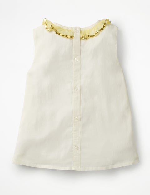 Sparkly Ruffle Trim Top - Ivory Sparkly Ruffle Trim Top - Ivory