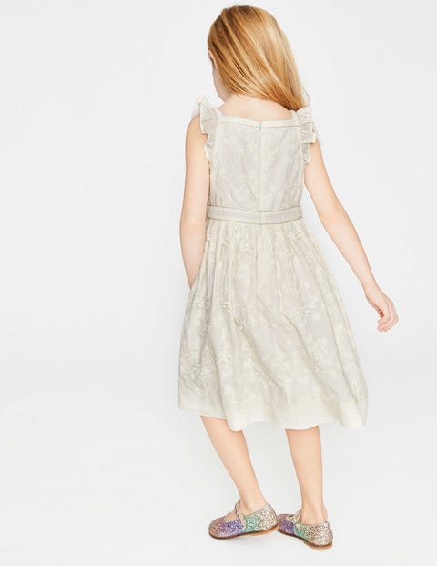 Textured Broderie Ruffle Dress - Ivory Textured Broderie Ruffle Dress - Ivory