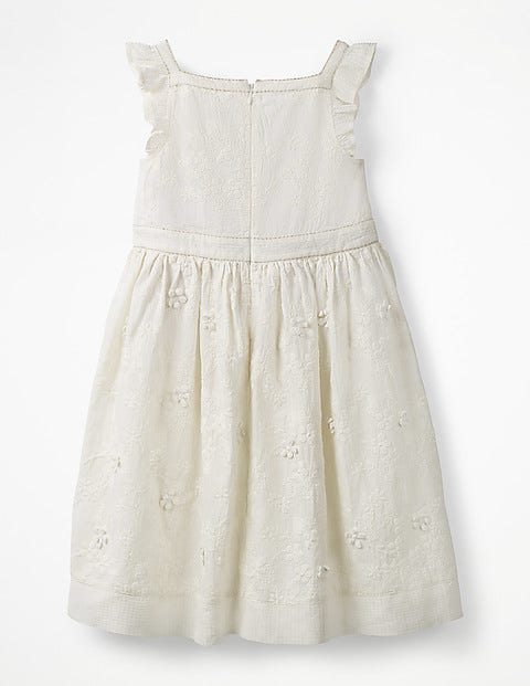 Textured Broderie Ruffle Dress - Ivory Textured Broderie Ruffle Dress - Ivory