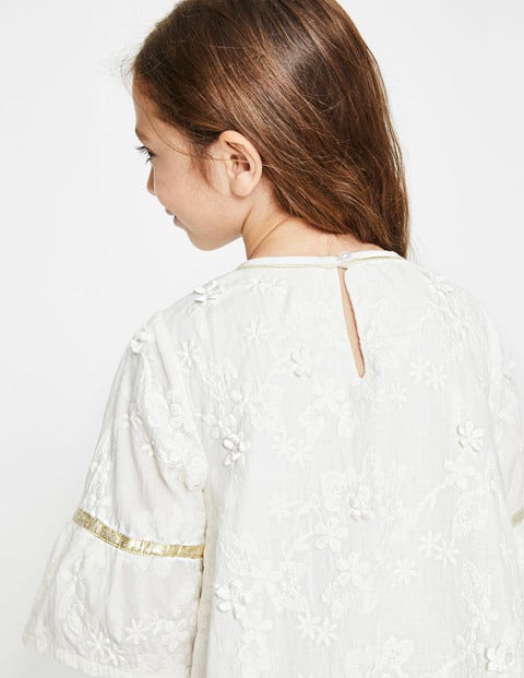 Textured Broderie Boho Dress - Ecru Textured Broderie Boho Dress - Ecru
