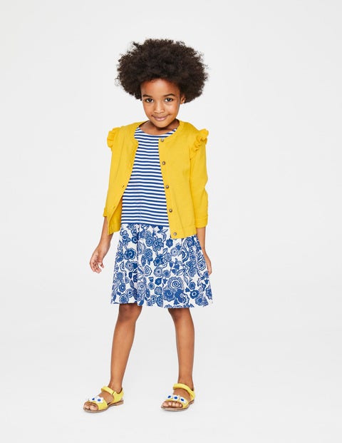 Robe Pêle-Mêle En Jersey - Motif Doodle Flower bleu duc Robe Pêle-Mêle En Jersey - Motif Doodle Flower bleu duc