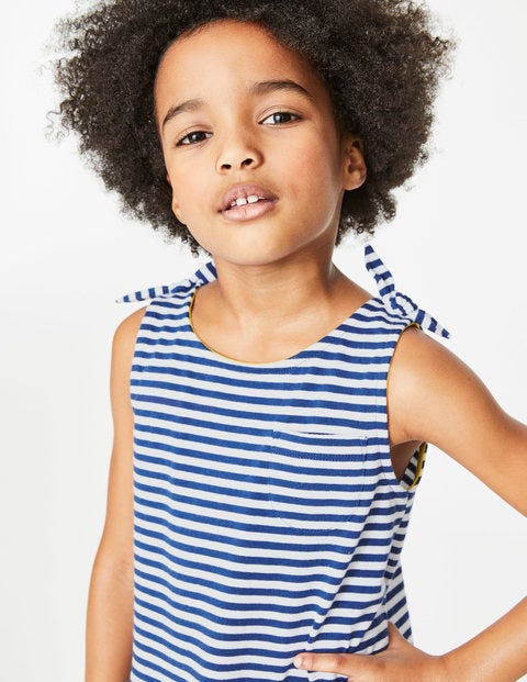 Robe Pêle-Mêle En Jersey - Motif Doodle Flower bleu duc Robe Pêle-Mêle En Jersey - Motif Doodle Flower bleu duc