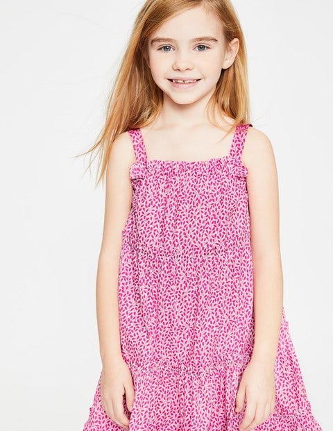 Twirly Woven Dress - White/Pink Glo Sweet Berry Twirly Woven Dress - White/Pink Glo Sweet Berry