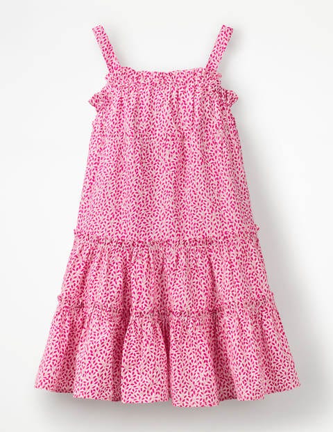Twirly Woven Dress - White/Pink Glo Sweet Berry Twirly Woven Dress - White/Pink Glo Sweet Berry
